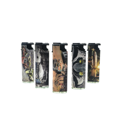 Pink Flame Lighter Customized logo Windproof Torch Lighter Cycle Inflatable Plastic Material Lighter