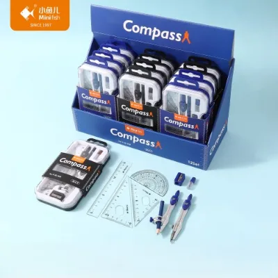 Professional 9pcs Math Set Stationery Instrument Box with Compass Drawing Tools for Geometry for Mathematical Studies