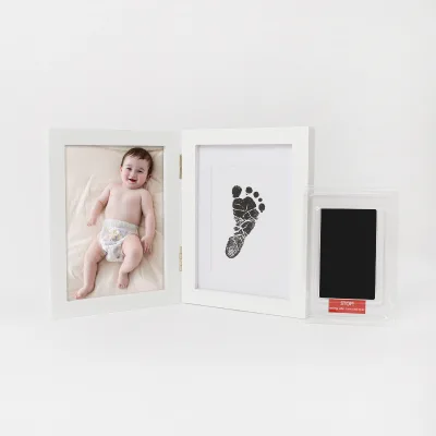 Wooden Baby Hand & Footprint Maker Desk with Free Printing-Not Dirty Souvenir