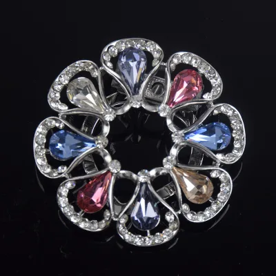 Crystal Flower Wreath Brooches for Women Flower Office Party Brooch Pins Gifts