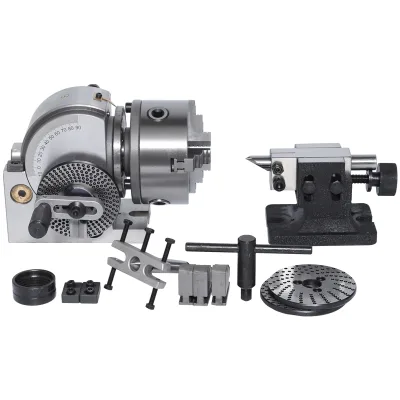 BS-0 Semi Universal Precision Milling Machine Dividing Head Set 4 Inch Height 5 Inch 3-Jaw Self-Centering Lathe Chuck Steel
