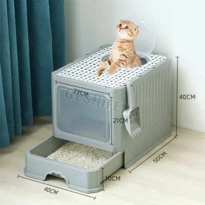 2024 Large Capacity Cat Litter Box Leaking Proof Easy Clean Cat Toilet Without Odor