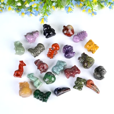 Wholesale Hot Sale Healing Stone Halloween Crystals Mini Carvings Crystal Animals Little Figurines for Gift
