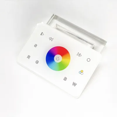 Factory Custom White Silk Screen Tempered Glass Touch Switch Panel Decorative Wall Socket for Bathroom Hotel Living Room
