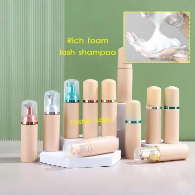 Beige Lash Shampoo Bottle Green Aftercare Kit Not Watery Concentrated Mix Packaging Boxes ph Balance Lash Shampoo