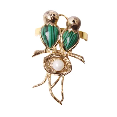 Christmas New Model Robin's Egg Napkin Ring, Double Swallow Napkin Clip, Peacock Blue Turquoise Napkin Clip