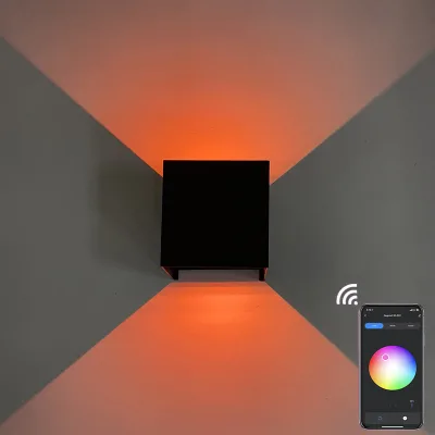 Waterproof Wall Lamp Hagood Wifi Wall Mounted LED Wall Lamp RGB Beside Color Changing with Google Assistant and Alexa