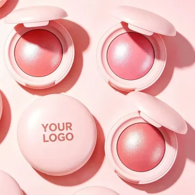Custom Waterproof Matte Finish Mirror Long Lasting Custom Blush Light Fair Dark Skin Baked Blusher Contour and Blush Palette