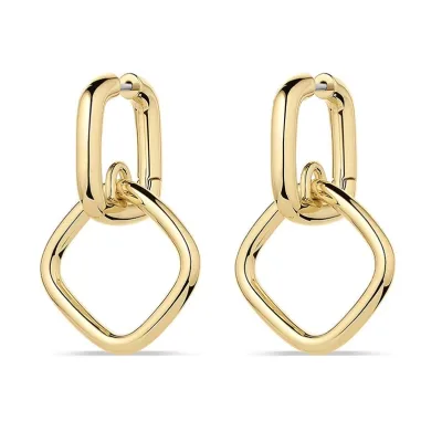 Handmade 18k Gold Link Chain Earrings 925 Silver Removable Hoop Earring Fashion Jewelry