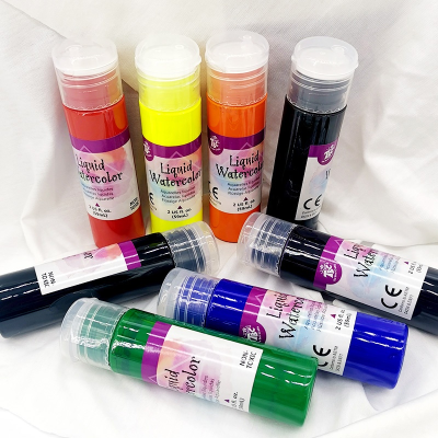 Non Toxic 8 Pack 2oz Liquid Watercolor in Window Box Aquarelles Liquides Paint Set Watercolor for Art Drawing Painting