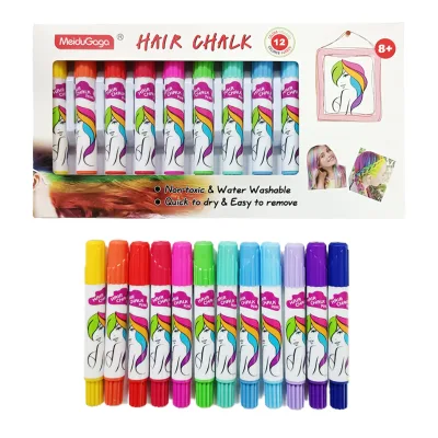 Hair Dye Pen, Disposable Disposable Disposable Hair Coloring Crayon, 12 Color Hair Color Free Coloring