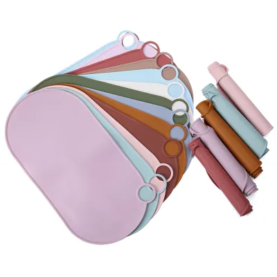 Custom New Design Collapsible Portable Easy Clean Silicone Place Mat Kids Baby Feeding Placemat Set With Plate Bowl Cupin Travel