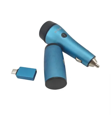 Blue Car USB Starter Portable Metal Ignition Booster Handheld Auto Starting Device With Charger for Vehicle