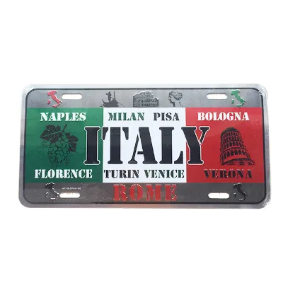 Personalized Country Souvenirs Italy  License Metal Printing Plates