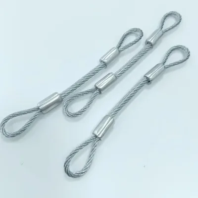 Hot Customized clear PVC Coated Steel Wire Rope Safety Breakaway Rop Wire Loops Safety Lanyards with Carabiner