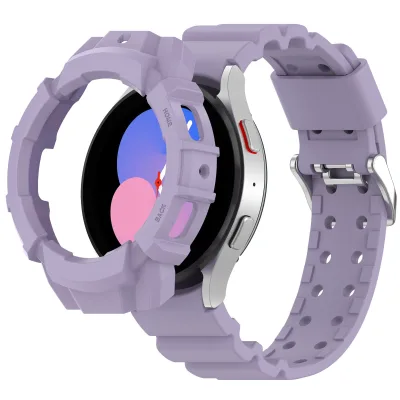 Wholesale Silicone Armor Case Strap Set Replacement Watch Band for Watch 40mm 44mm Sport Loop Design Quick Release Buckle