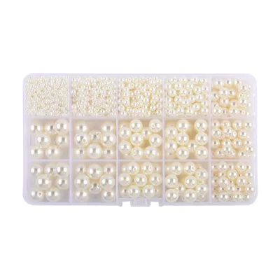 JOYFFO DIY Jewelry Making Kit 5 Sizes Pearl Beads for Bracelets Necklaces Small Hole Acrylic Plastic Lucite Beads Earrings