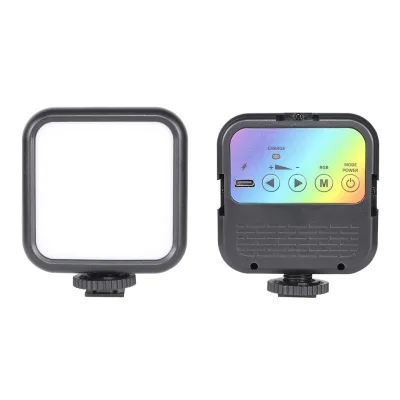 Mini Compact Square Rechargeable 3 Modes RGB Vlogging Kit Flash Light Pocket LED Fill Light for Live-Streaming Selfie Broadcast