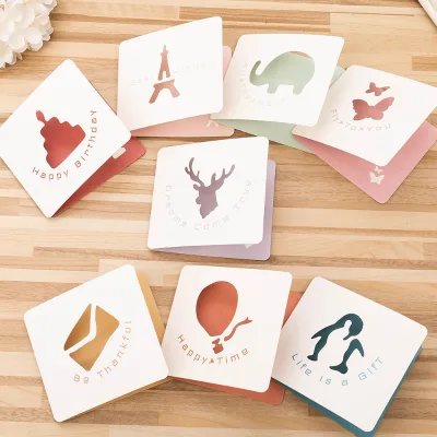 Hollowed-out Fresh Simple Business Greeting Card Birthday Gift Event Card Florists After-sales Card Cardboard Four-color