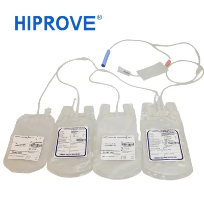 Medical Disposable Quadruple Single Double Triple Blood Transfusion Collection Bag CPDA-1 Anticoagulant 250mL-500mL Sizes Class