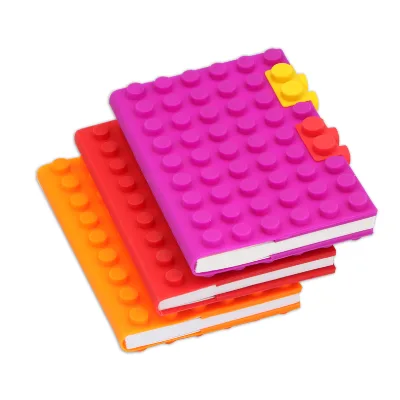 Custom Silicone Cover Sleeve Notebook Different Colors Grid Jigsaw Cover Notebook