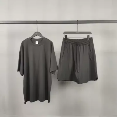 Hop Men's Shirts and Shorts Sets Polo t Shirt and Short Suit Zipper Polo t Shirt and Short Set Wholesale Rate OEM Customization