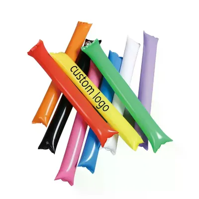 Factory Promotion Custom 10*60cm PE Cheering Inflatable Thunder Balloon Sticks for Sport Event