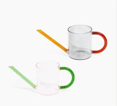 Wholesale Customized Glass Colored Watering Can Plant Watering Kettle for Home Garden