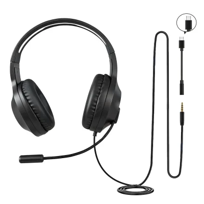 Wired Over-Ear Gaming Headphones Type-C JL Chipset Custom Logo Private Mold 40mm Driver 2.1m Cable for Gaming Computers