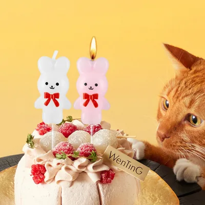 Cute Mix Color Rabbit Shaped Birthday Candles