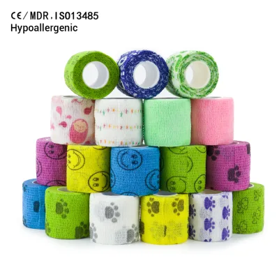 2025 Athmedic Sport China Self Adhesive Printed Pet Printed Cohesive Bandage Printed Vet Wrap