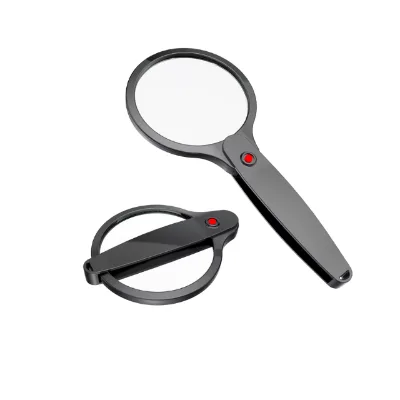 Brand New High Grade/New Premium Wholesale ABS Handle Magnifying Glasses 6X Led Magnifier Magnifying Glass Light
