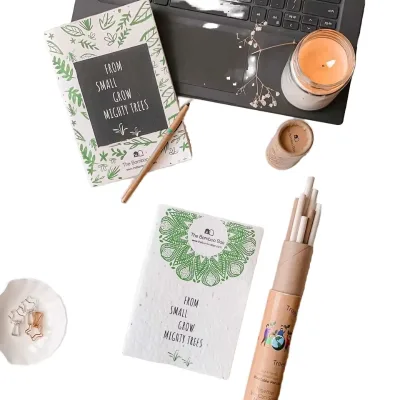 Eco-Friendly Plantable Stationery Gift Kit for Kids Combo Set of Pens Pencils Notebooks for Christmas & Back to School
