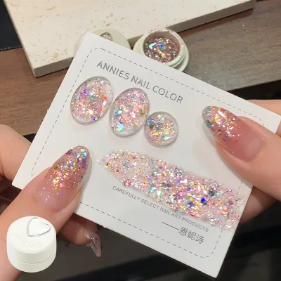 Dream Starlight Summer New High-Density Flashing Sequin Nail Gel Fine Versatile Glitter Gel Needs Nail Lamp to Dry