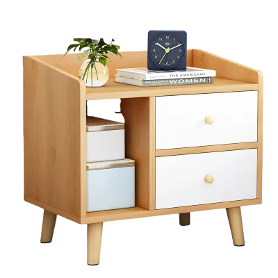 Hot Selling White Panel Luxury Bedside Table for Bedroom