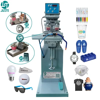 2Color Pad Printer Pad Printing Machine for Neck Care Label Ribbon Insole Baseball Lipstick Mixer Grinder Pen Tag Less Label