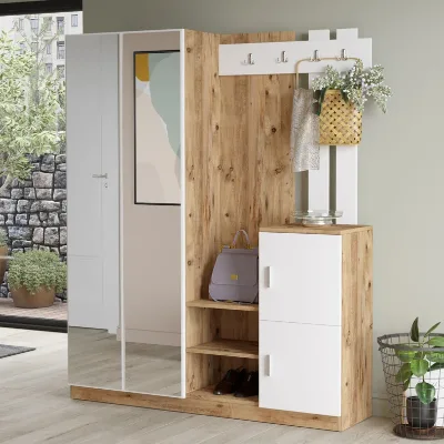 Modern Hall Stand in White Stylish Design for Entryway Organization Durable & Elegant Storage Solution