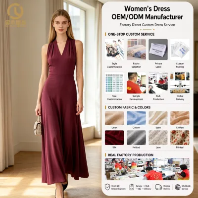 Women's Purple Bandage Maxi Dress Custom OEM Wholesale China Factory Direct Bodycon Slim Fit Casual Long Dresses Bulk Order