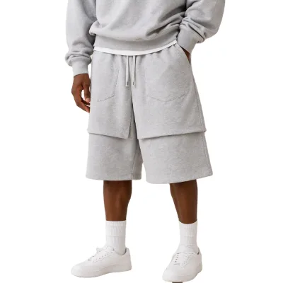 Shorts Joggers Casual 420 Gsm Anti-Wrinkle Solid Knitted Sweat Shorts 100 Cotton Drawstring Waist Custom Summer Jogger Logos