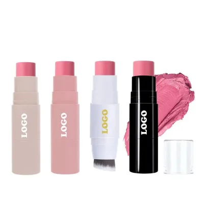 Double Head Organic Liquid Blush Stick With Brush Custom Logo Long-Lasting Waterproof Multi-Use Bb Blush and Cheek Blush Stick