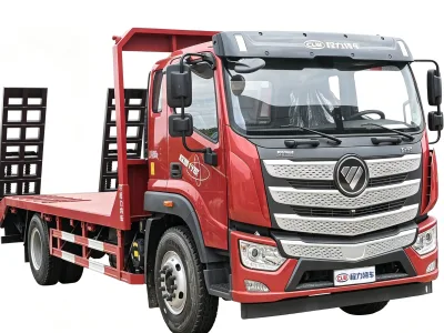 Foton Auman Medium Duty Flatbed Truck 18000kg GVW Low Bed Hauler Truck Used for Construction Machinery Transportation