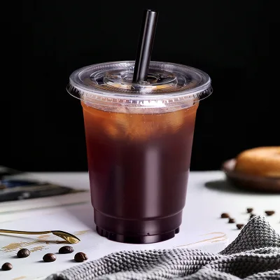 Custom logo Printed Disposable Drink Bubble Tea Wholesale 16 oz Transparent clear Coffee Cup