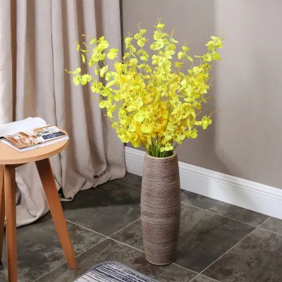 Large European Creative Simple Ceramic Floor Vase Modern Rustic Wholesale Artificial Flower Arrangement Villa Hotel Apartment