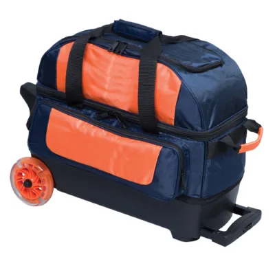 Bowling Bag 2 Balls High Quality OEM Custom Wheel Trolley 2 Four Roller Bowling Balls Bag Tote 2 Ball Roller Bowling Bags