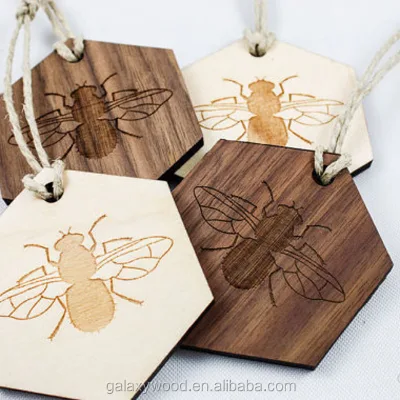 Custom Laser Cut Unfinished Wood Hanging Ornament for Crafts