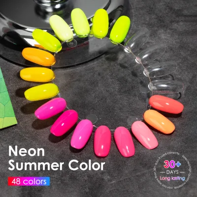 48 Neon Summer Color Gel Nail Polish Summer Soak Off Uv Nail Art Oem