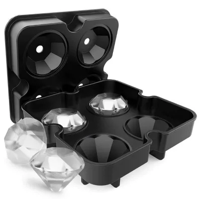 Factory Wholesale Free Ice Cube Tray Large Silicone Ice Cube Trays Diamond Sphere Round Custom Ice Cube Tray