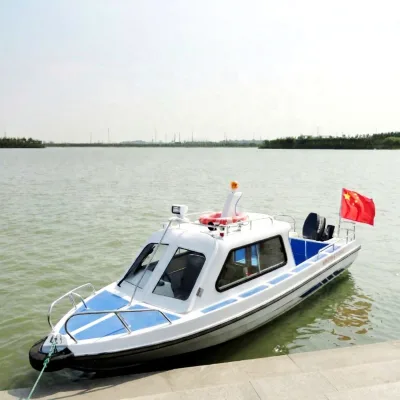 Most Popular Cheap 6-8 Seats Fiberglass Boat 19.6ft/6M Family Sightseeing Entertainment Water Play Speed Boat