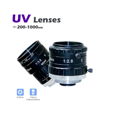 High Image Quality 2/3 Inch 25-85mm F3.8-16 190-1000nm UV-NIR Ultraviolet Imaging F-Mount Industrial Vision Lenses Medical