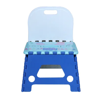 9inch Cartoon Plastic Folding Stool with Back Printing Your Design